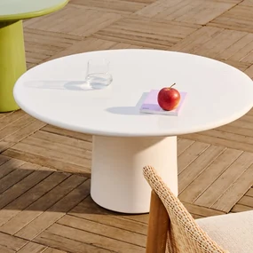 Kave Home Albanella Cement Salontafel Wit Glanzend 85 Cm - 85 X 85cm.