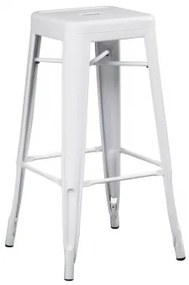 Stapelaar Hoge Kruk In Staal Lix Wit & ↑75 Cm - Sklum