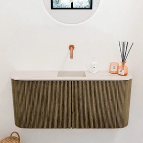 Mondiaz Joya DLux 95cm toiletmeubel ronding links/rechts dusk met wastafel faye midden zonder kraangat meli