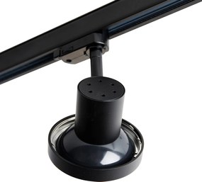 Railsysteem met 3 spots zwart rechts incl. LED 3-fase - 3-Phase Jeany