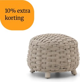 + 10% kassakorting | Voetenbank tuin | Manifesto Pergine | Rope (touw) | Taupe/Bruin | ø 50cm | Kees Smit Tuinmeubelen