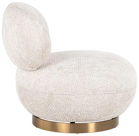 Richmond Interiors Jace Ronde Fauteuil Creme Met Goud Draaibaar