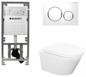 Wiesbaden Vesta toiletset Rimless 52cm inclusief UP320 toiletreservoir en softclose toiletzitting met bedieningsplaat sigma20 wit 0701131/sw53743/sw65812/