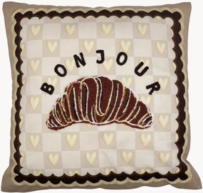 Fluwelen kussen Croissant met borduursel