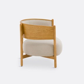 Fauteuil in hevea en katoen/linnen, Natesse