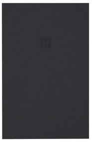 ZEZA Grade douchevloer - 80x180cm - antislip - antibacterieel - mineraalmarmer - rechthoek - mat zwart 400000000000019825