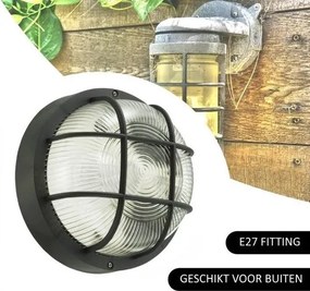 Bulleye lamp rond zwart
