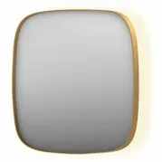 INK SP30 spiegel - 60x4x60cm contour in stalen kader incl indir LED - verwarming - color changing - dimbaar en schakelaar - geborsteld mat goud 8409712