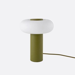 Tafellamp, in ijzer en opaline, H25,6 cm, OMER