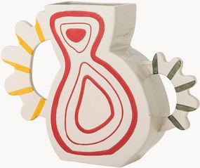 Handbeschilderde design vaas Samila van steengoed, H 26 cm