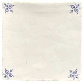 Terre d'Azur Friesland wandtegel met decor 13x13cm ivoor - 30 stuks per doos