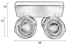 Zuiver Dice-2 DTW Dubbele LED Spot Grijs