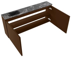 Mondiaz Ture DLux toiletmeubel 120cm rust met wastafel lava links met kraangat