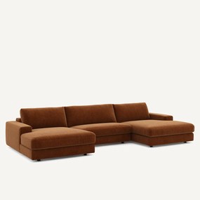 5-zits panoramabank fluweel chenille, Skander