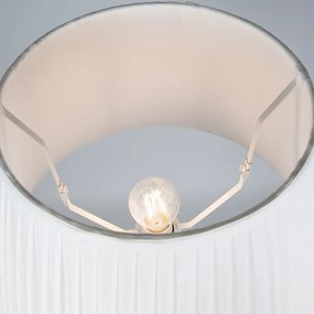 Retro vloerlamp messing met Plisse kap crème 45 cm - Kaso Retro E27 rond Binnenverlichting Lamp