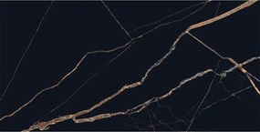 Mexen Fossil Zwart geglazuurd gres gerekt. G1, vloer- en wandtegel 120 x 60 cm, hoogglans - TL213-120-060-00
