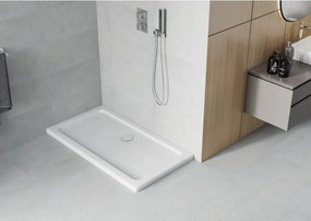 Mexen Flat rechteckige douchebak slim 120 x 70 cm, wit, chrom sifon - 40107012