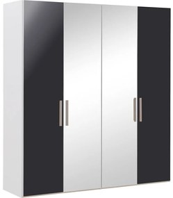 Goossens Kledingkast Easy Storage Ddk, Kledingkast 203 cm breed, 220 cm hoog, 2x draaideur en 2x spiegel draaideur midden
