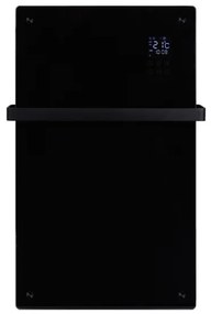 Eurom Alutherm Convectorkachel - 81.5x43.8cm - IP24 - 1200watt - wifi - vloer/wand- Verticaal - metaal/glas zwart mat 361261