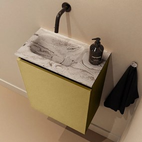 Mondiaz Ture DLux toiletmeubel 40cm oro met wastafel glace links zonder kraangat