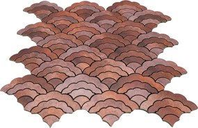 Zelfklevende Mozaïektegels Metaal | Waaier Koper | 26,8×28,1 cm | Keuken, Bad &amp; WC