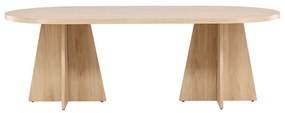 Ovale Eettafel Met Kruisvoet Naturel - 115 X 230cm.