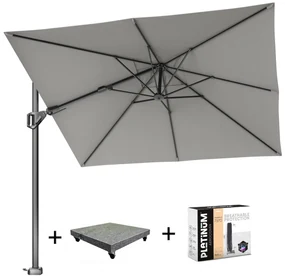 Voyager T2 zweefparasol 270x270 cm Manhattan met 90KG voet en hoes