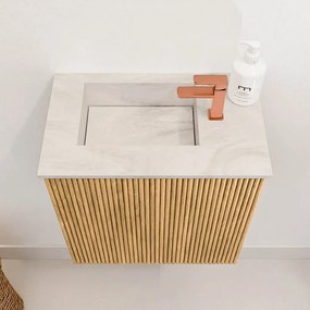 Mondiaz Joya DLux 40cm toiletmeubel oak met wastafel faye links 1 kraangat ostra