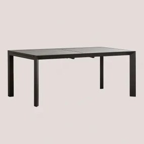 Rectangulaire Uitschuifbare Aluminium Tuintafel 180-240x100 Cm Starmi Grijs – Grafiet - Sklum