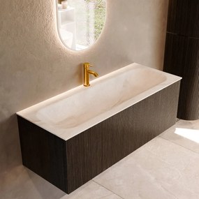 Mondiaz Kurve-dlux 120cm badmeubel shadow met 1 lade en wastafel big large midden 1 kraangat ostra
