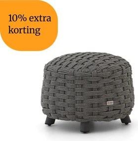 + 10% kassakorting | Voetenbank tuin | Manifesto Pergine | Rope (touw) | Grijs/Antraciet | ø 50cm | Kees Smit Tuinmeubelen