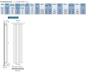 Eastbrook Tunstall verticale radiator 180x28cm Chroom 401 watt