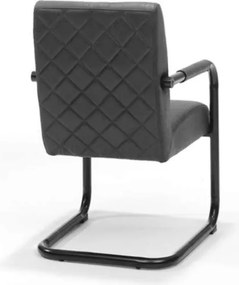 Eetkamerstoel - Monaco - stof Maya lederlook antraciet