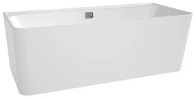 Villeroy & Boch Collaro half vrijstaand half vrijstaand bad 180x80cm rechthoek overloop chroom Acryl Glans Wit uba180cor9cs00vd01