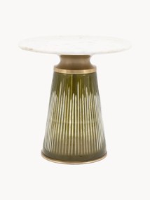 Mondgeblazen glazen bijzettafel Seville met marmeren tafelblad, rond