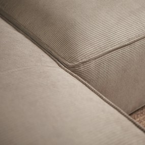 Beige Rib Bank Met Chaise Longue Links