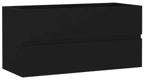 vidaXL Wastafelkast 90x38,5x45 cm spaanplaat zwart