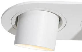 Set van 6 inbouwspots wit GU10 35mm kantelbaar 2-lichts - Installa Modern GU10 ovaal rond Binnenverlichting Lamp