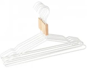 6-delige Set Houten En Stalen Hangers Säly Wit - Sklum