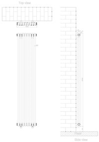 Eastbrook Rivassa 2 koloms radiator 40x180cm staal 1245W chroom