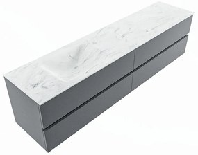 Mondiaz Vica DLux badmeubel 200cm plata 4 lades met wastafel opalo links zonder kraangat