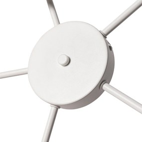 Stoffen Plafondlamp wit grijs en bruin 5-lichts - Multidrum Modern E27 rond Binnenverlichting Lamp