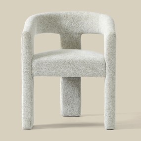 Design Eetkamerstoel Creme Volledig Stof