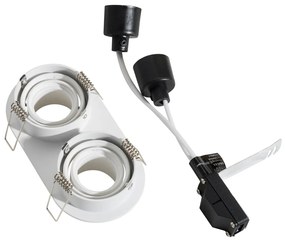 Set van 6 inbouwspots wit GU10 35mm kantelbaar 2-lichts - Installa