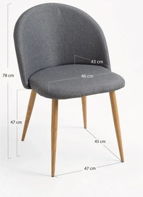 Pak 4 Vint Stoffen Stoelen