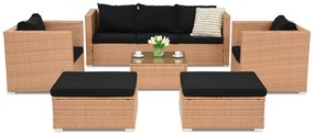 Roma Coffee 5 + 2 Garden Point honingpof tuinmeubelen in technorattan