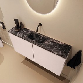 Mondiaz Ture DLux toiletmeubel 100cm rosee met wastafel lava midden zonder kraangat