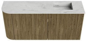 Mondiaz Joya DLux 90cm toiletmeubel ronding links dusk met wastafel faye rechts 1 kraangat opalo