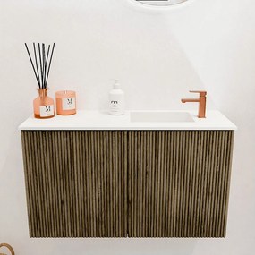 Mondiaz Joya 70cm toiletmeubel dusk met wastafel faye rechts 1 kraangat talc