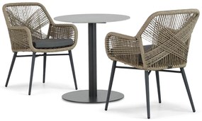 Bistroset 2 personen 70 cm Aluminium/wicker Taupe Lifestyle Garden Furniture Advance/Como